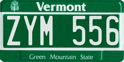 VT license plate ZYM556