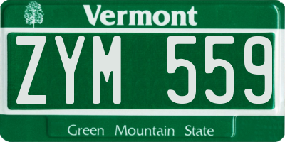 VT license plate ZYM559