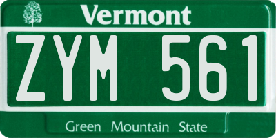 VT license plate ZYM561