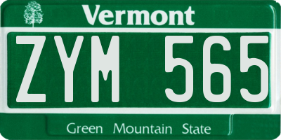 VT license plate ZYM565