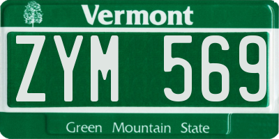 VT license plate ZYM569