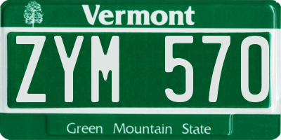 VT license plate ZYM570