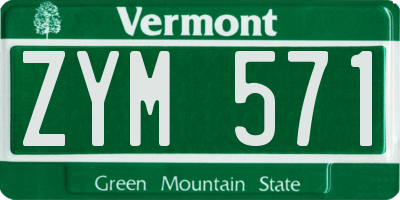 VT license plate ZYM571