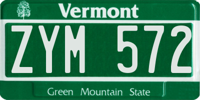 VT license plate ZYM572