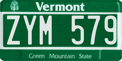 VT license plate ZYM579