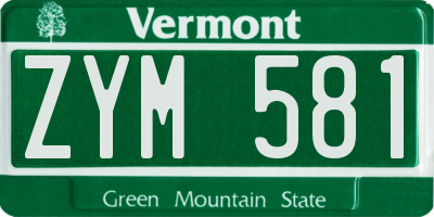 VT license plate ZYM581