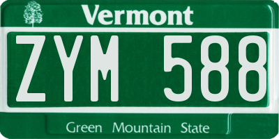 VT license plate ZYM588