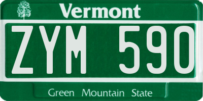 VT license plate ZYM590