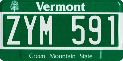 VT license plate ZYM591
