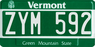 VT license plate ZYM592