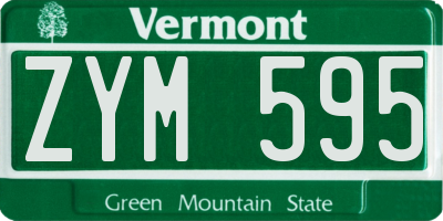 VT license plate ZYM595