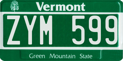 VT license plate ZYM599