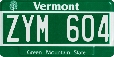 VT license plate ZYM604