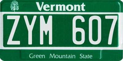 VT license plate ZYM607