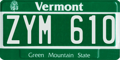 VT license plate ZYM610