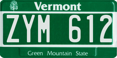 VT license plate ZYM612