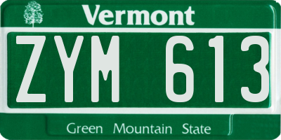 VT license plate ZYM613