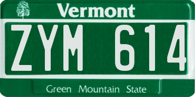 VT license plate ZYM614