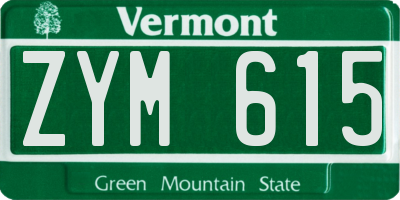 VT license plate ZYM615