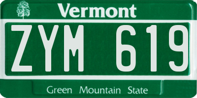 VT license plate ZYM619