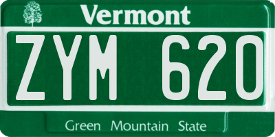 VT license plate ZYM620