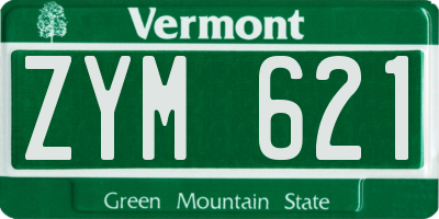 VT license plate ZYM621
