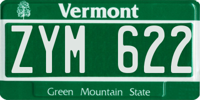 VT license plate ZYM622