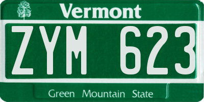VT license plate ZYM623