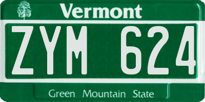 VT license plate ZYM624