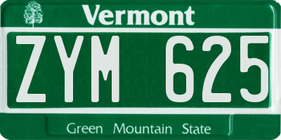 VT license plate ZYM625