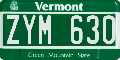 VT license plate ZYM630