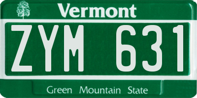 VT license plate ZYM631