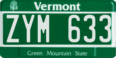 VT license plate ZYM633