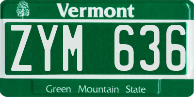VT license plate ZYM636
