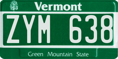 VT license plate ZYM638