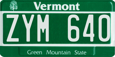 VT license plate ZYM640