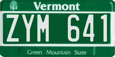 VT license plate ZYM641