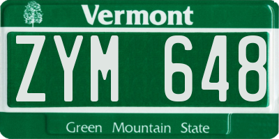 VT license plate ZYM648