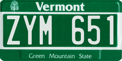 VT license plate ZYM651