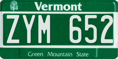 VT license plate ZYM652