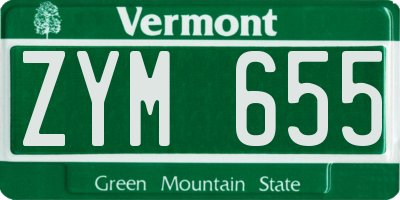 VT license plate ZYM655