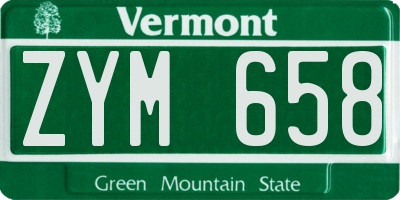 VT license plate ZYM658