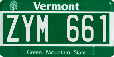 VT license plate ZYM661