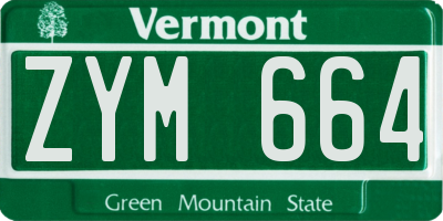 VT license plate ZYM664