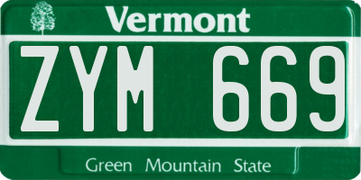 VT license plate ZYM669