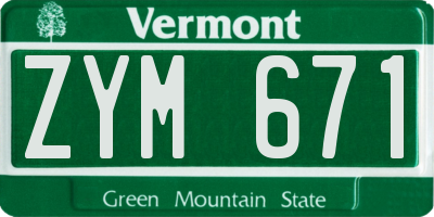 VT license plate ZYM671