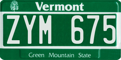 VT license plate ZYM675