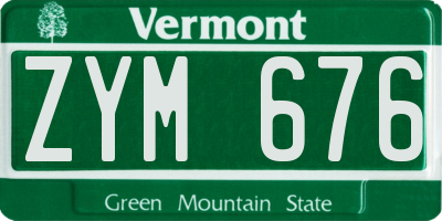 VT license plate ZYM676