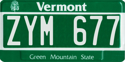 VT license plate ZYM677