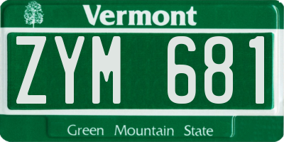VT license plate ZYM681